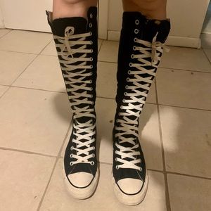 Thigh high black converse size 7 female